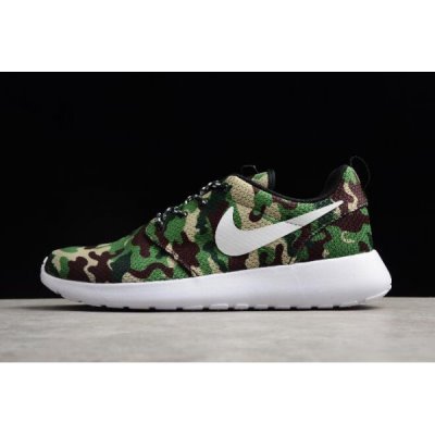 Nike Roshe Run Id Beyaz / Camo Yeşil Koşu Ayakkabısı Türkiye - F7V3RDK6